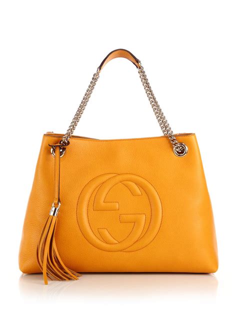 sacoche gucci jaune|gucci leather shoulder bag.